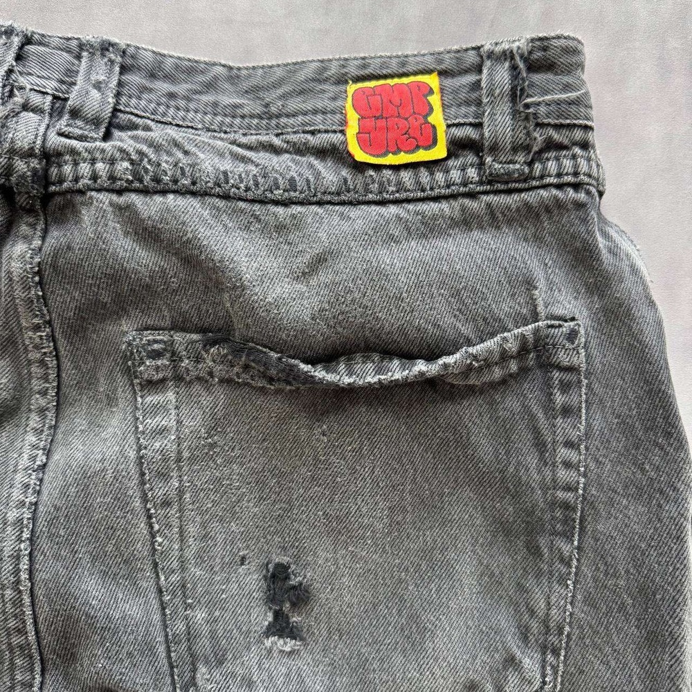 Empyre Loose Fit Skate Jeans Washed Black Distressed Denim Size 32 Wide Leg - Picture 9 of 11